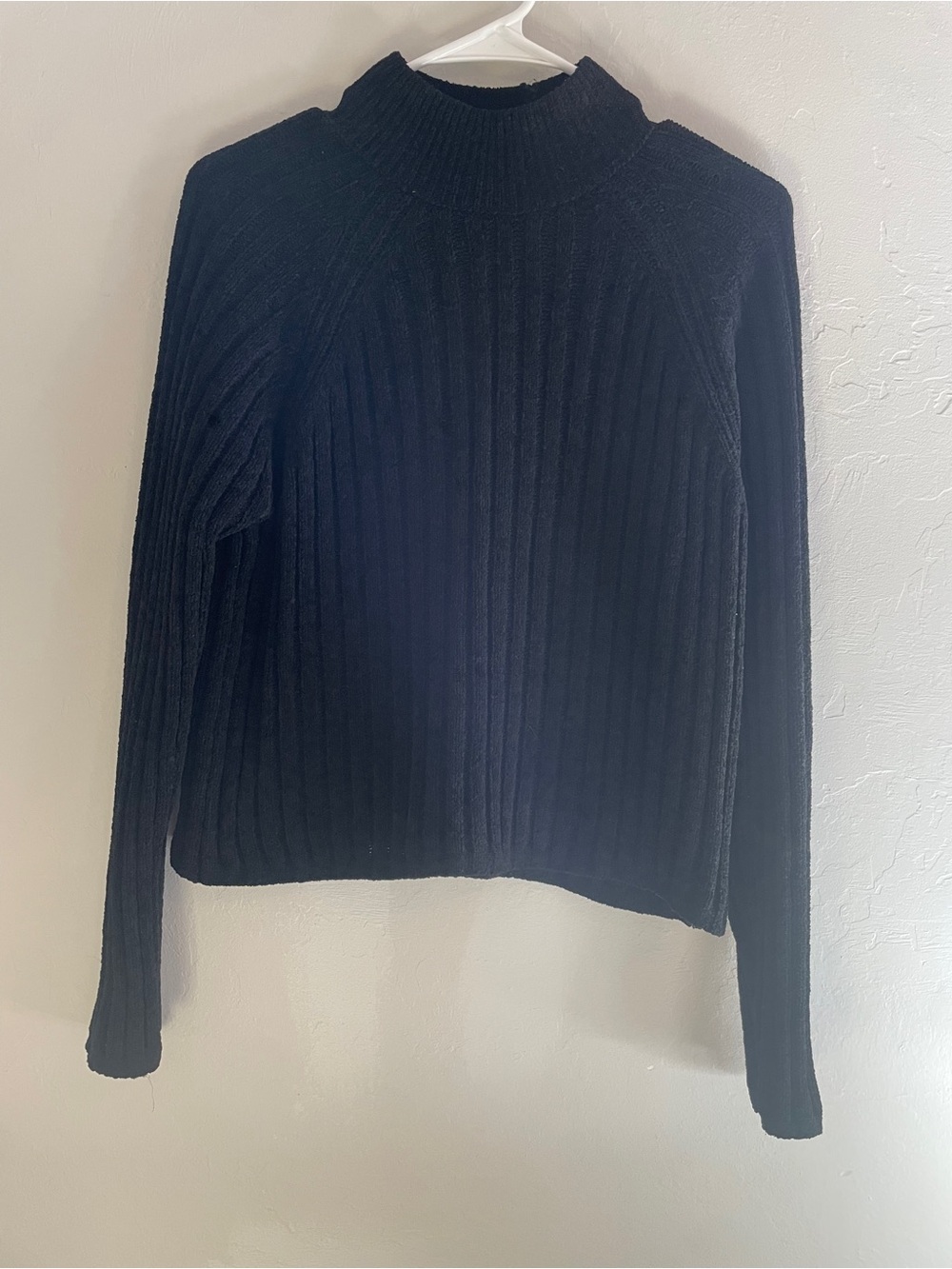 Pink Republic Black Ribbed Mock Cowl Sweater